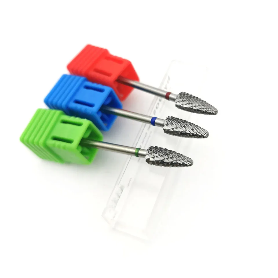 HYTOOS 5mm Flamme Bit 3/32 Hartmetall Nagel Bohrer Bits Maniküre Grat Entfernen Gel Elektrische Fräser Zubehör – Detail 4