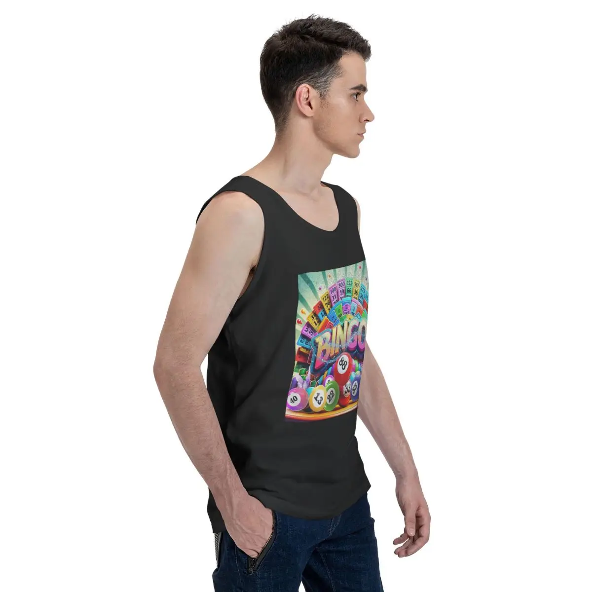 Best Play Bingo Game For Bingo Players 100% Cotton Men's Sweatshirt Vest Sleeveless Clothing Tees Men Tank Tops T-shirt