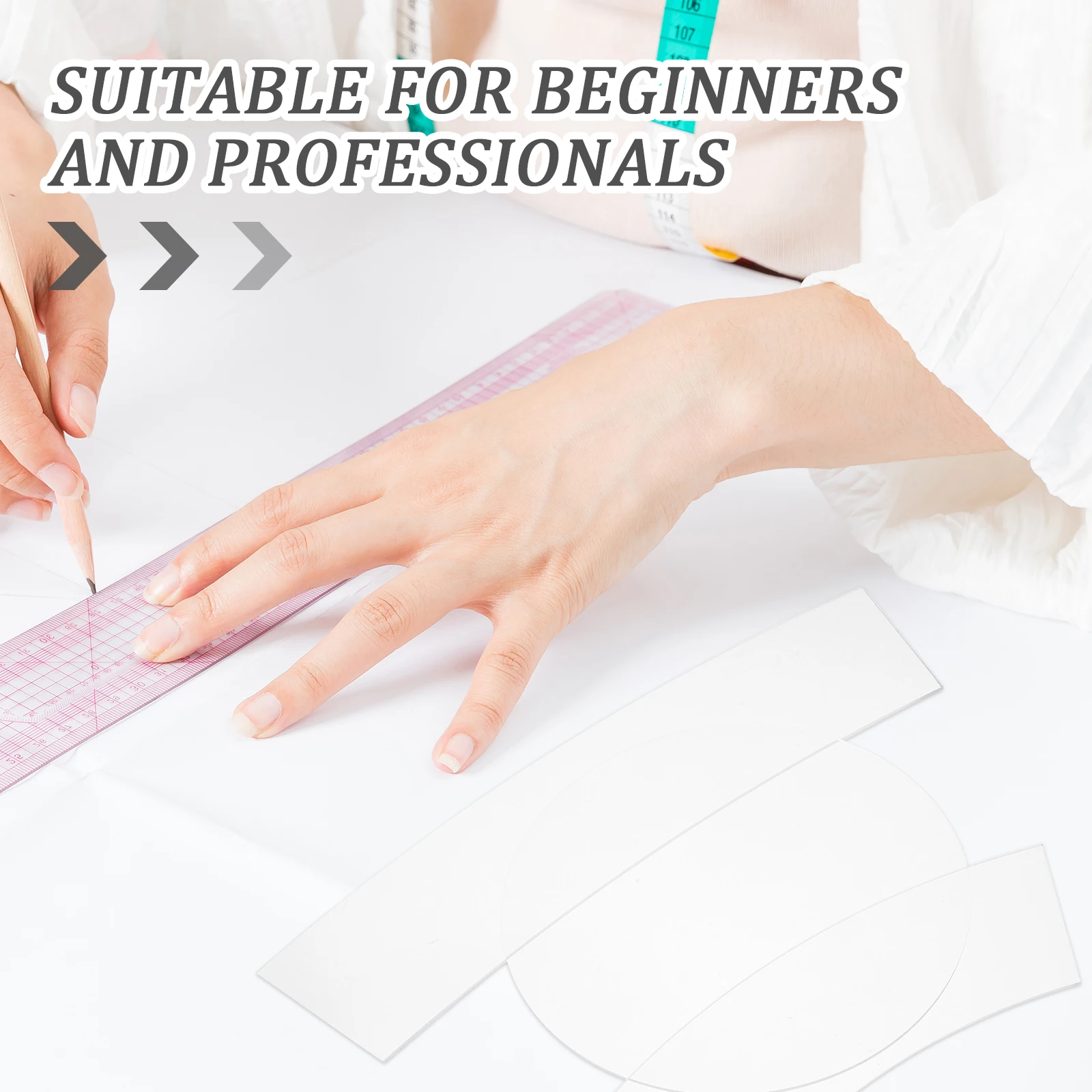 3 قطعة مجموعة قوالب الخياطة الاكريليك الشفاف Diy بها بنفسك خليط الحكام أدوات قياس عالية الدقة لخياطة اللحف قبعة دلو الحرفية #5