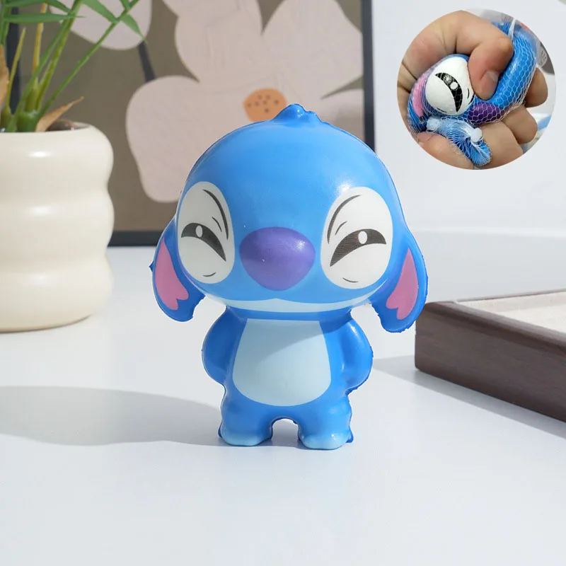 MINISO 9cm Stitch Decompression Figure Toy Model Cartoon Soft Slow Rebound Doll Cartoon Kids Figure Toy Birthday Christmas Gift