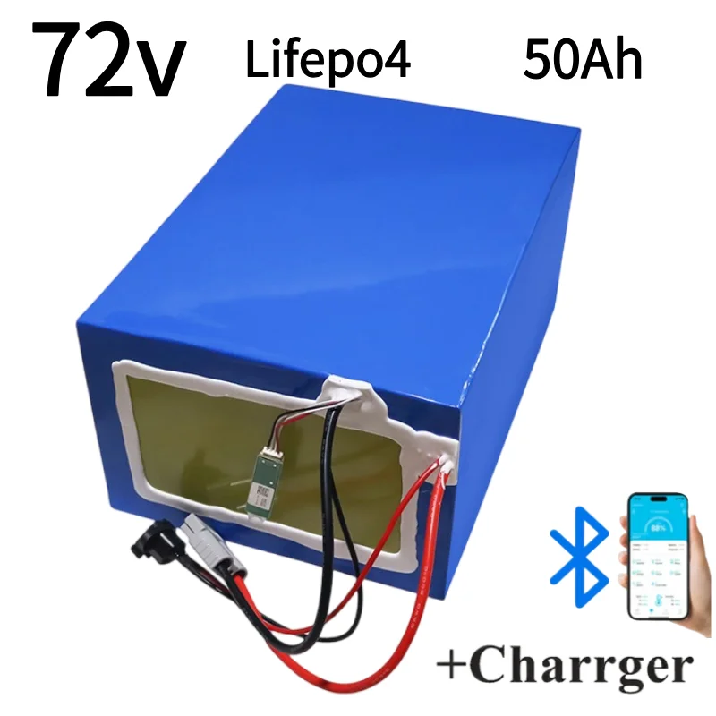 

Lifepo4 72В 50Ач с Bluetooth для велосипеда, скутера, мотоцикла, крана, грузовика, зарядное устройство 10А, 5000Вт, 10кВт