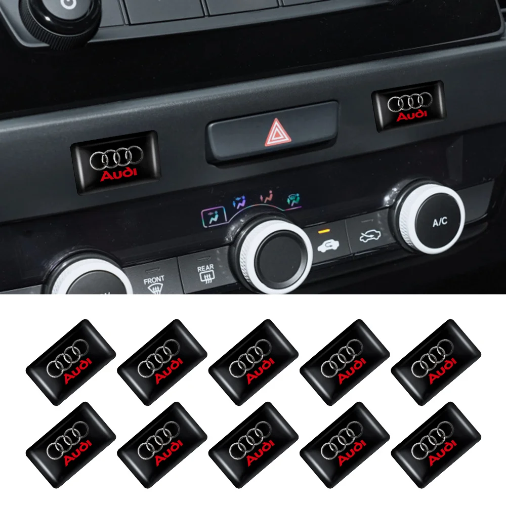 10PCS 3D Epoxy Car Steering Wheel Dashboard Sticker Auto interior Accessores for Audi Sline A1 A2 A3 A4 A4L A5 A6 A7 A8 A8L TT