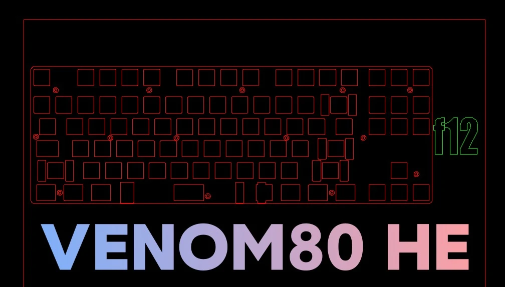 F12 layout Venom80 HE keyboard reinforced plates for VENOM TKL HE pcb ( pcb stabs )