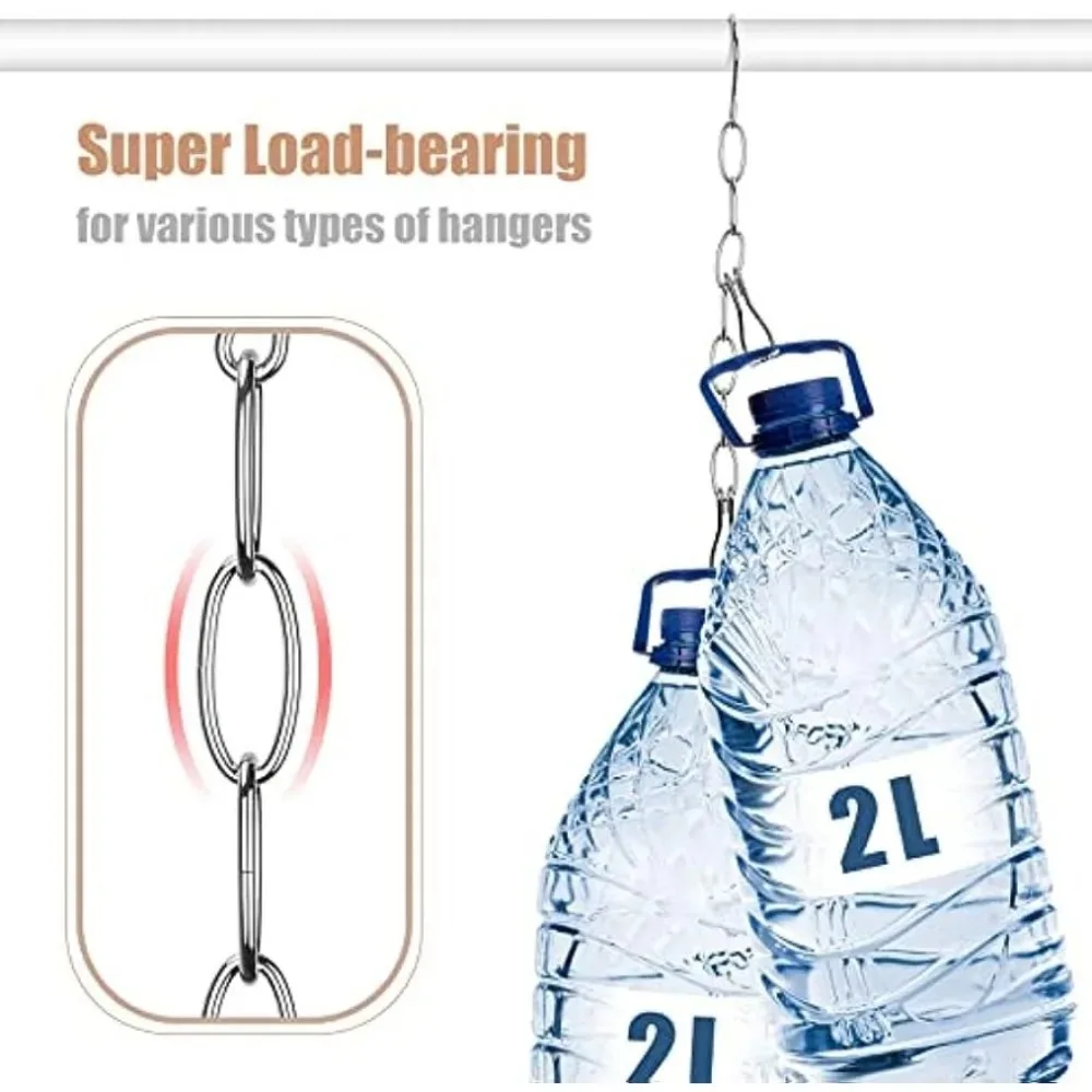 Multi Layers Metal Clothes Hanger Chain Space Saving Closet Organizer Heavy Duty Garment Storage Hook Chain Wardrobe Storage
