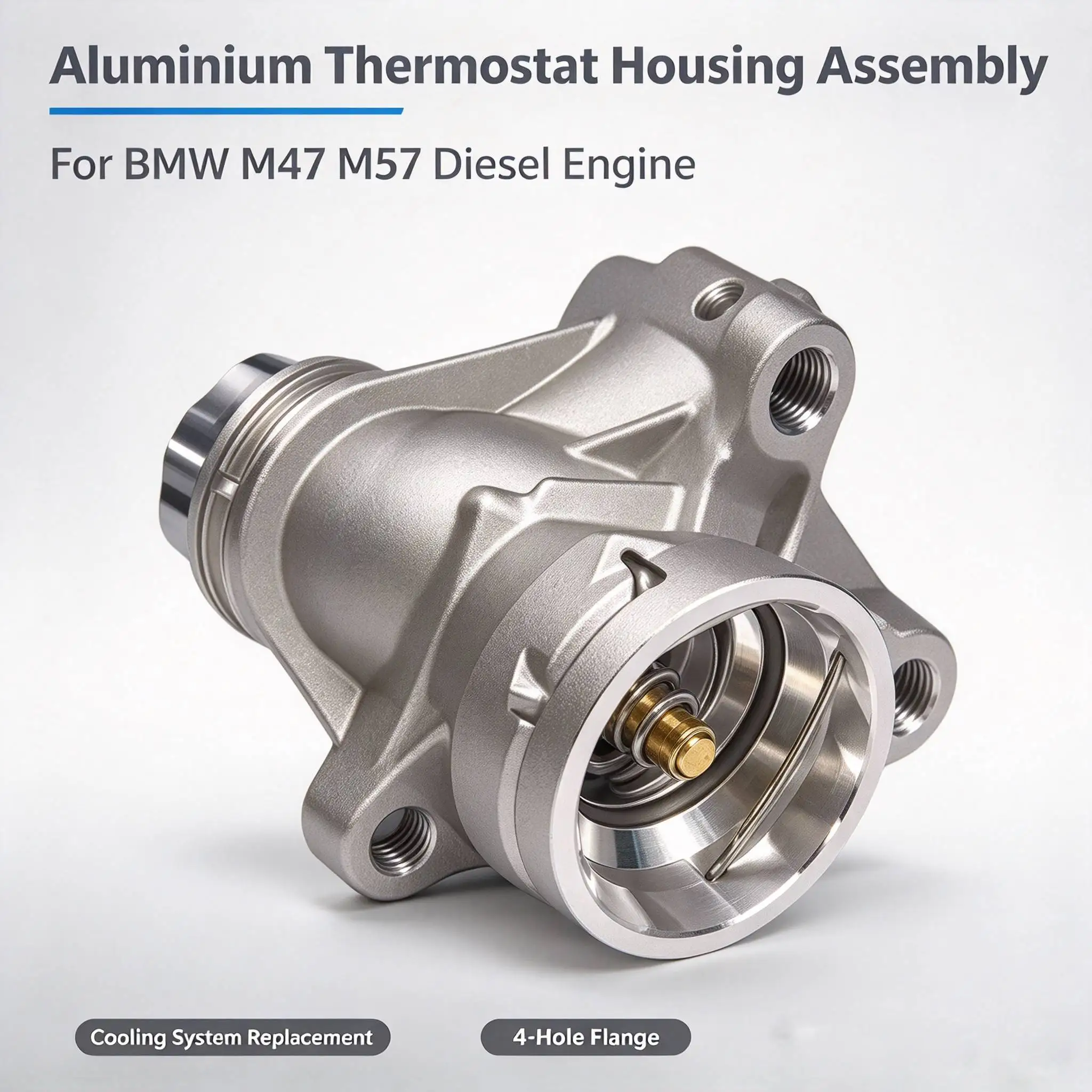 Aluminium-Thermostatgehäuse für BMW M47 M57 Motor-Kühlung, Ersatzteil für Autoreparatur und -wartung – Detail 1