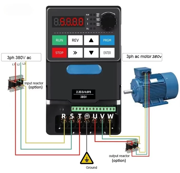 4kw 5.5kw 7.5kw 11kw Vfd 3 Phase 380V Frequency Inverter Converter Vector Control for Motor Pumps Fans