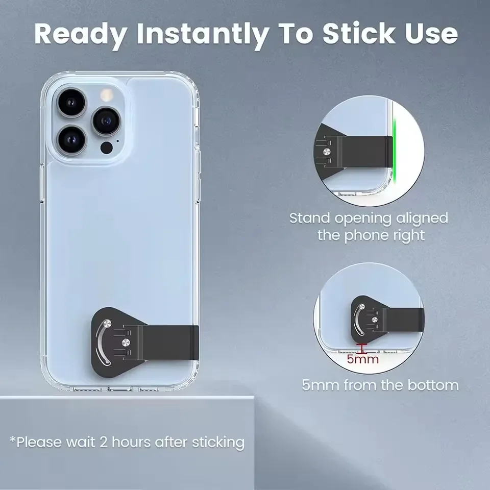 Stainless Steel Rotatable Cellphone Support Kickstand Adhesive Folding Phone Holder Bracket for IPad IPhone Invisible Stands view 3
