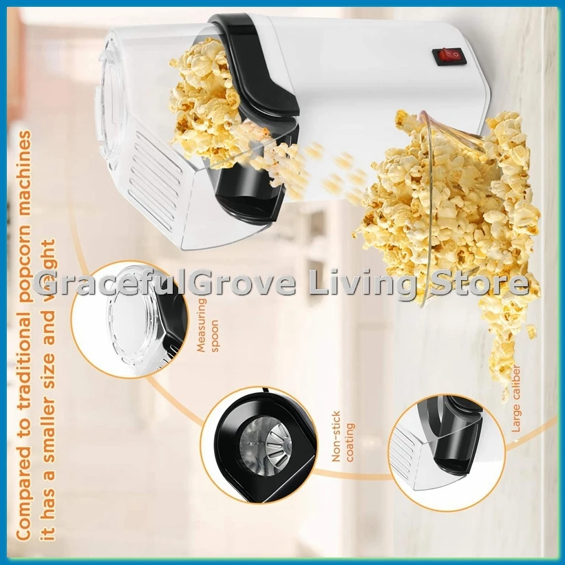 

Air Popcorn Popper Maker, Electric Hot Air Popcorn Machine-1200W, Oil-Free US Plug-ABFB