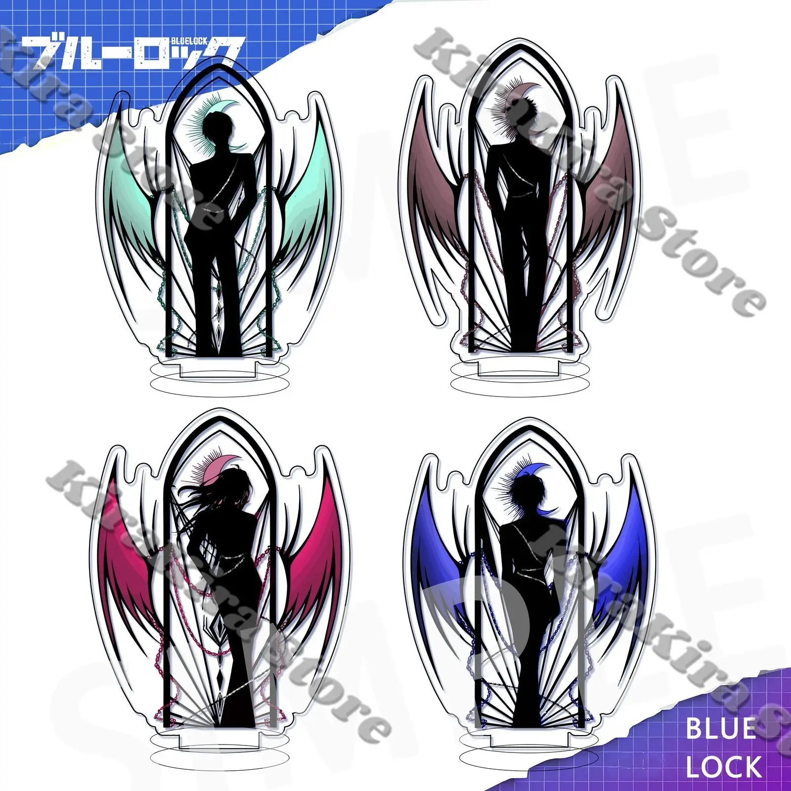 

BLUE LOCK Isagi Yoichi Creative Standing Sign Bachira Meguru Cosplay Ornaments Mikage Reo Anime Stand Figure Model Plate 10cm