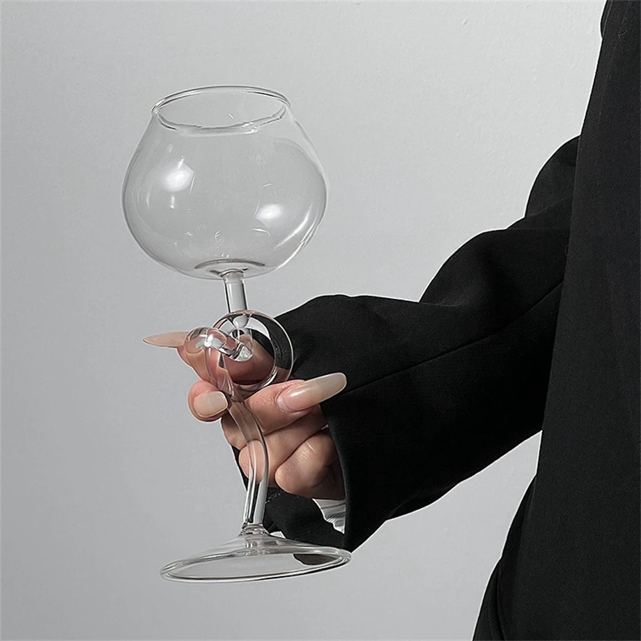 Creative Kink Goblet European Style Champagne Wine Glass Household Simple Transparent Drink Cocktail Cup