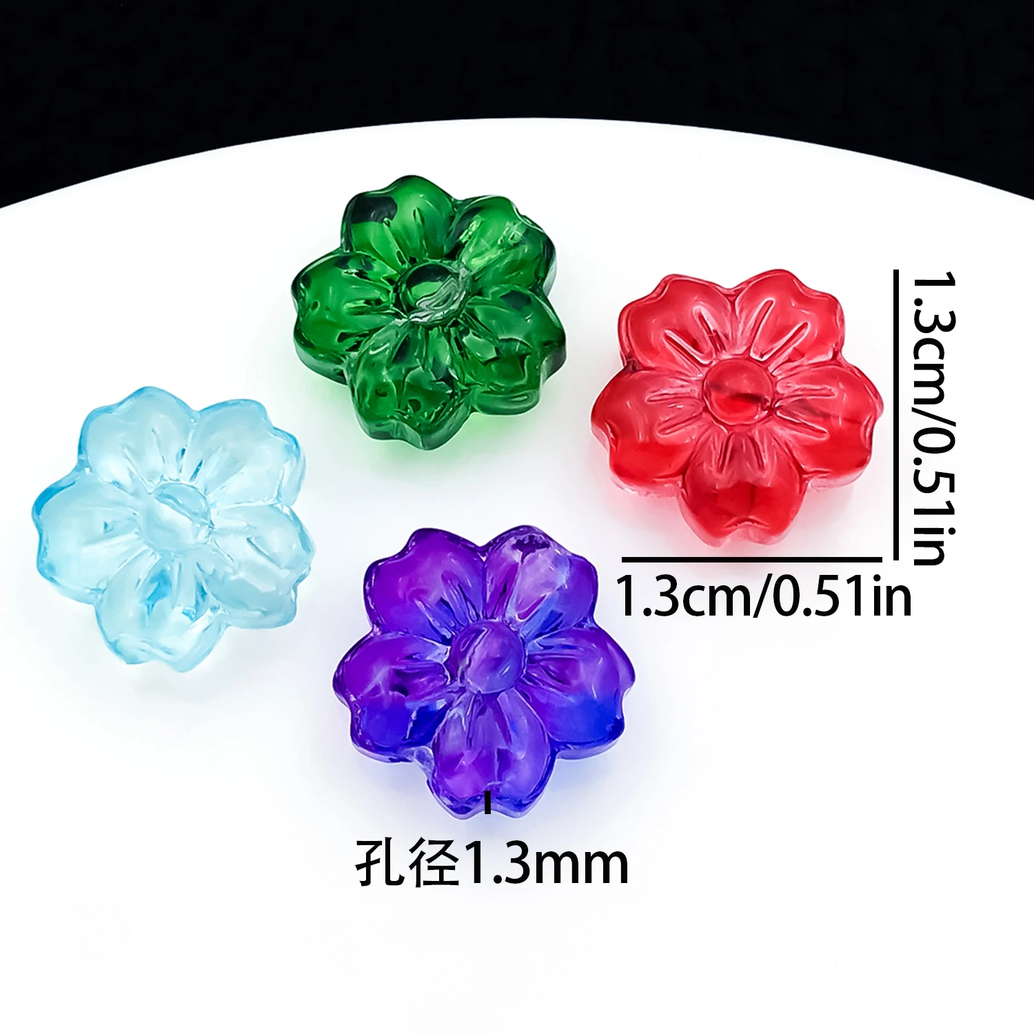 20pcs 13x13mm Glazed Cherry Blossom Perforated Bead Charms Pendant Suitable for DIY Bracelet Necklace Making Jewelry