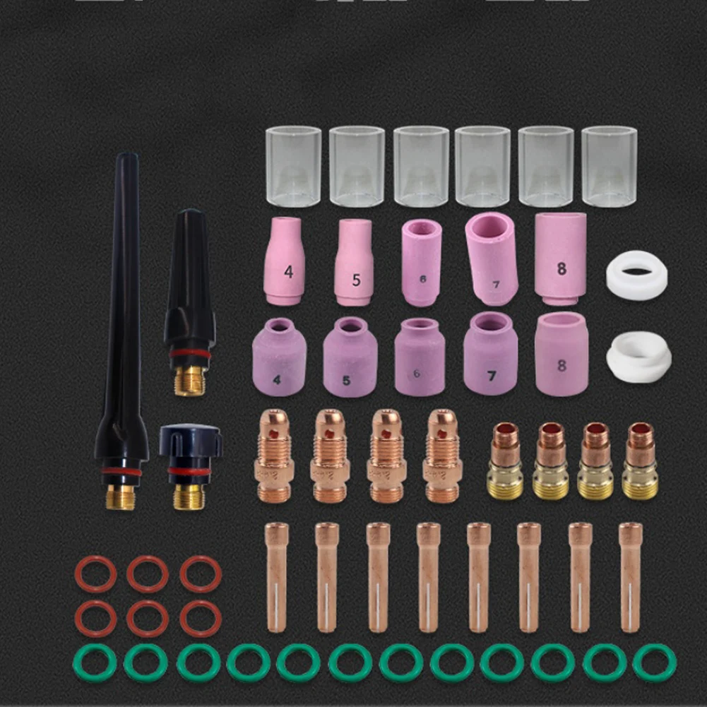 Complete 55pcs Welding Accessories Kit Copper Electrode for Argon for torch Practical Tool Set for Welding and Repairs