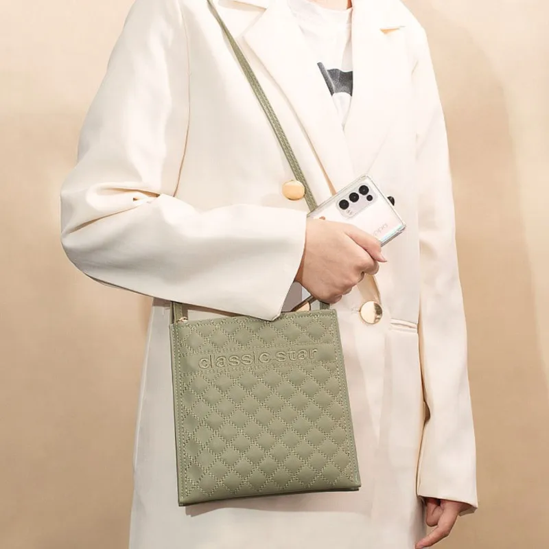 

Fashionable Retro Diamond-Shaped Women's Single-Shoulder Crossbody Bag High-End Commuting Storage Phone Bag Bolsa Feminina