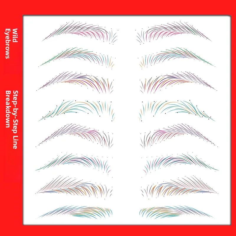 Beginner's Embroidery Eyebrow Tracing Book Wild Eyebrow Shape Practice Workbook Eyebrow Line Teaching Book New Line Book