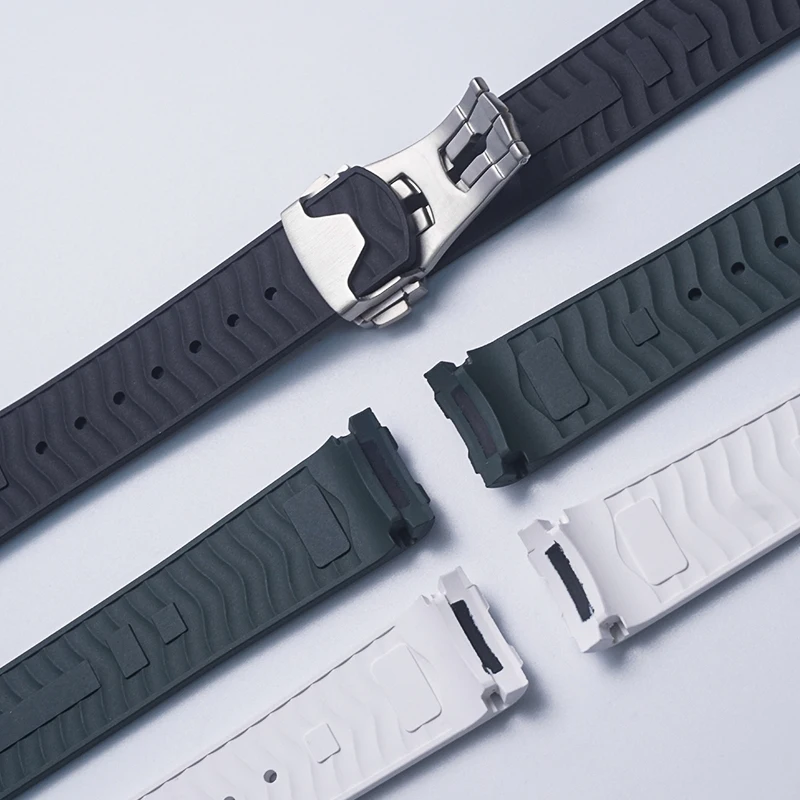 Cinturino per orologio in gomma fluoroelastomero FKM morbido di lusso 20mm Nuovo cinturino Omega Seamaster per uomo donna Accessori per braccialetti impermeabili