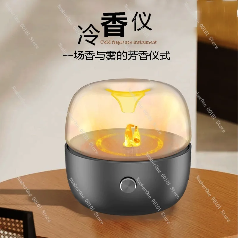 Cold Fragrance Diffuser and Aromatherapy Lamp,Seven-Color LED Essential Oil Atomizer,Home or Car Humidifier with Spray