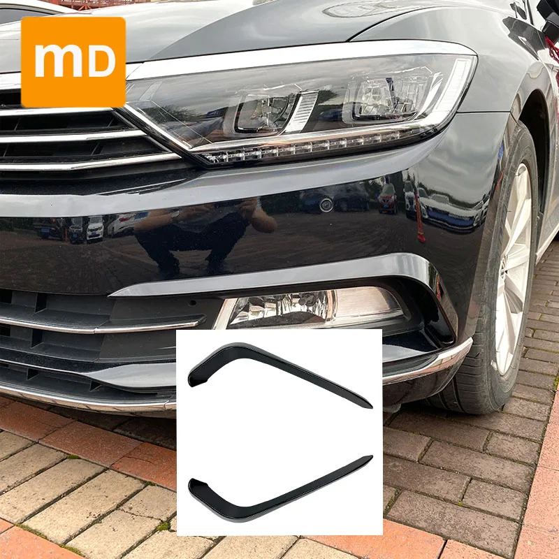 

For Volkswagen Passat B8 Glossy Black Fog Lamp Decorative Fangs Bumpers Body Kit Guard Car Accessories