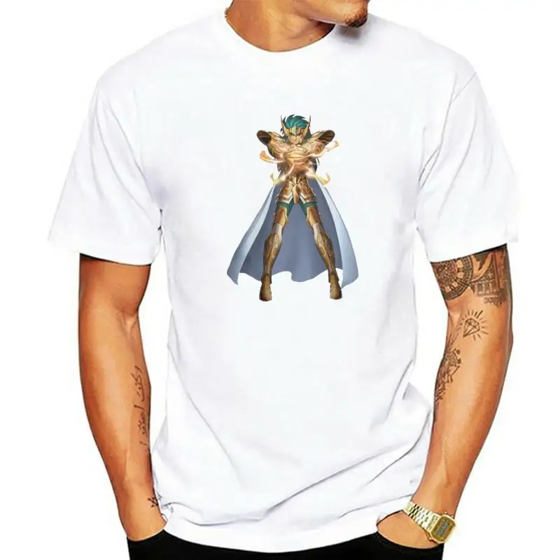 Cygnus T Shirts For Men T-Shirts Knights Of The Zodiac Saint Seiya 90s Anime Male Tees 100% Cotton O-Neck Clothes Gift Idea