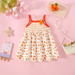 Summer Baby Girl Dress Patchwork Color Blocked Sleeveless Dress with Full Body Printed Cute Princess Dress