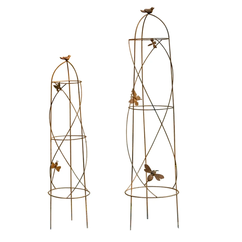 

Retro old round fence fence fence flower stand courtyard balcony climbing vine bracket plant flower support rod