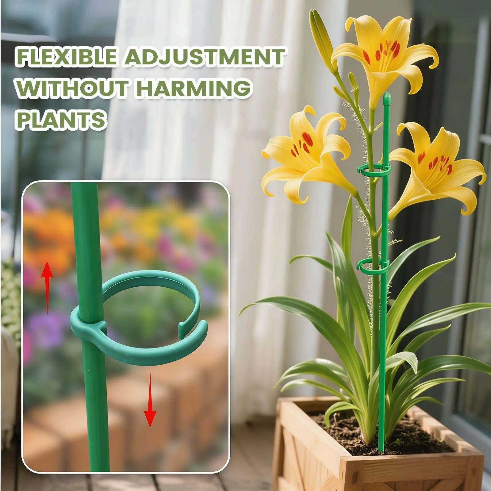 

Опорные колья для садовых растений для роз, орхидей, восхождения лоз, антиперекидывающаяся стойка, одиночный стебель, опорная рама для цветов, клетка для растений