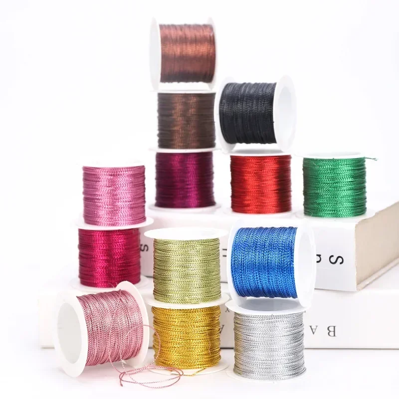 5PCS DIYGolden Weaving Thread Colorful Rope Cord Crystal String Jewelry Make Beading Bracelet Hanging Tags Wire Fishing Thread