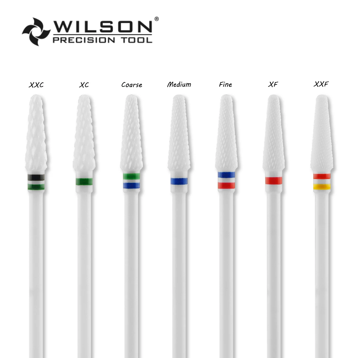 WilsonDental Burs Conical Shape - 4.0mm - Cross Cut - White Solid Zirconia Ceramic Dental Lab Burs