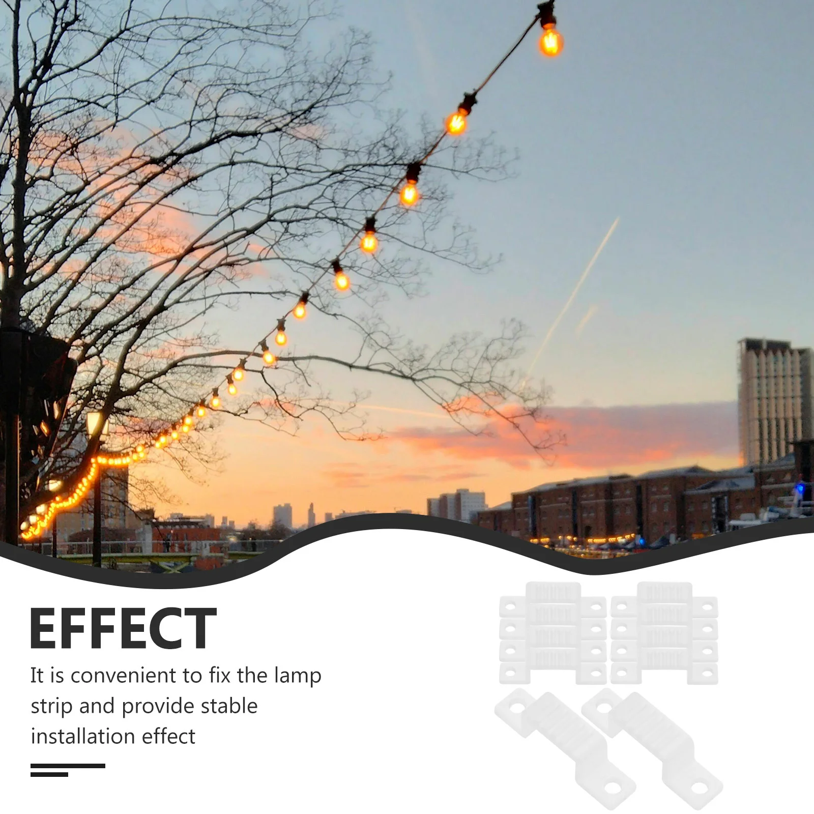 

100Pcs LED Light Strip Clips Reliable High-Pressure Design Firm Plastic Fixing Buckle for Various Wire Sizes Light Strip Clips