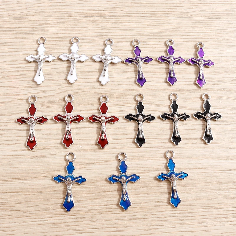 10pcs Cute Alloy Steampunk Cross Charms for Jewelry Making DIY Handmade Drop Earrings Pendants Necklaces Crafts Accessories