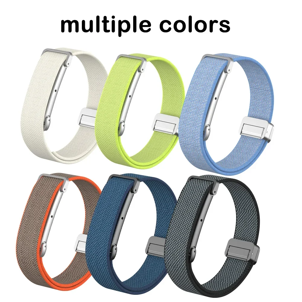 Nylon Metal Combination Watch Band for Google Fitbit Air Adjustable Lightweight Strap with Magnetic Clasp for Google Fitbit Air