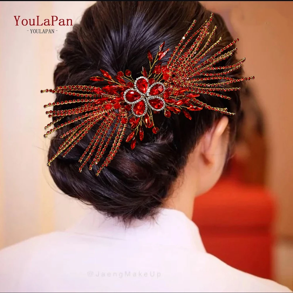 

YouLaPan Bridal Rhinestone Hair Comb Bridesmaid Bride Headdress Fashion Headwear Crystal Headpiece Wedding Hair Ornaments HP867