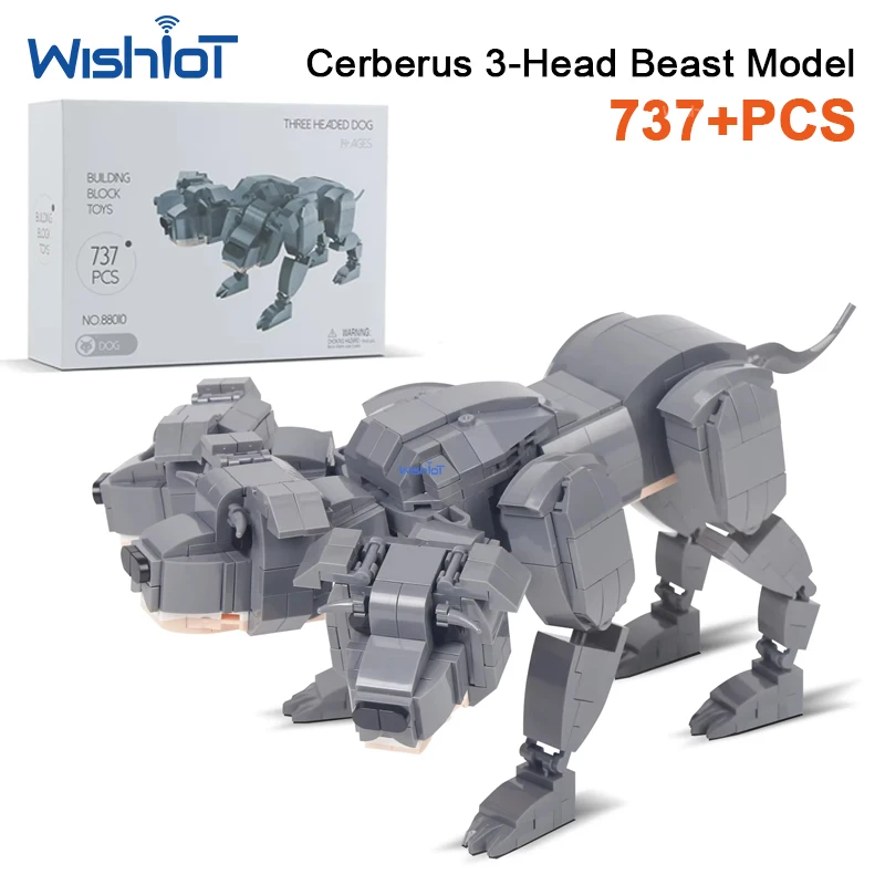 

88010 737pcs Cerberus Three-Headed Hellhound Building Blocks Mythical Creature Model Bricks Toys for Collectors Gifts