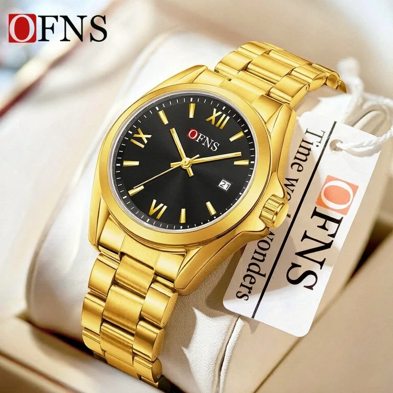 Vintage Women's Watch Gift Set Roman Numerals, Waterproof Steel Band Quartz Watch with Box for Office, Business & Birthday Gifts