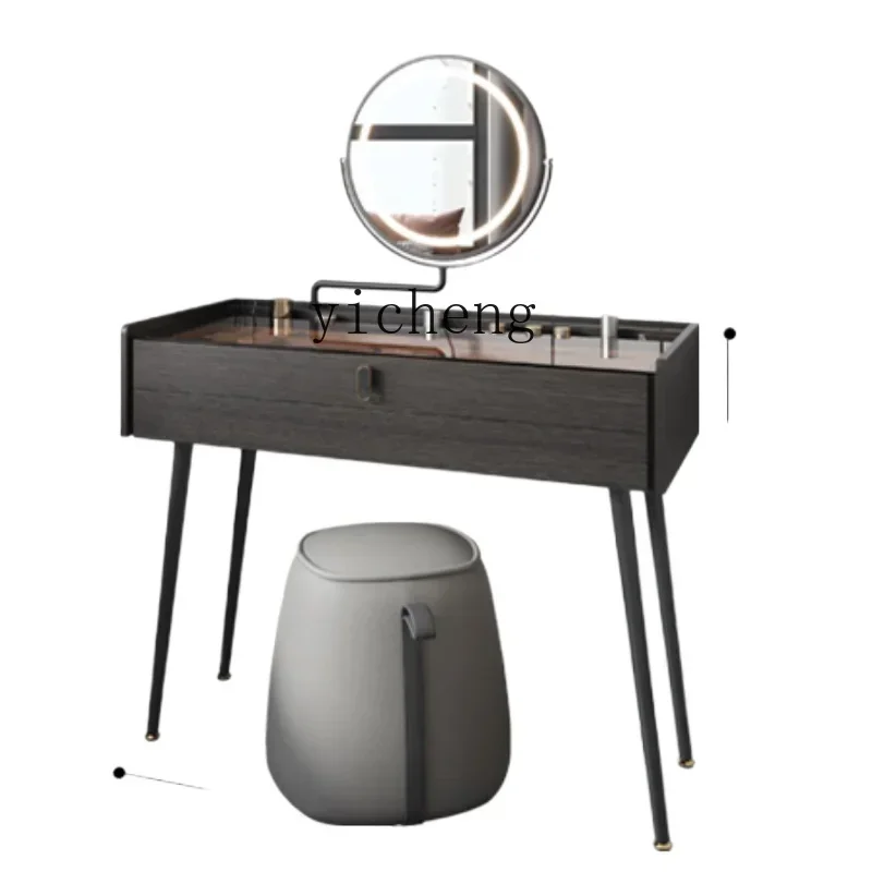 ZTQH Italienische minimalistische Kommode, kleines Schlafzimmer, moderner minimalistischer schwarzer Schminktisch, Schminkschrank