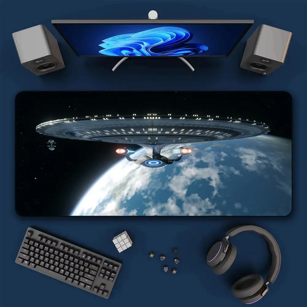 

Spacecraft Theme Mouse Pad Large Computer Office Game Table Mat XXL Rubber Anti-slip Stitched Keyboard Mats Washable Desk Pads