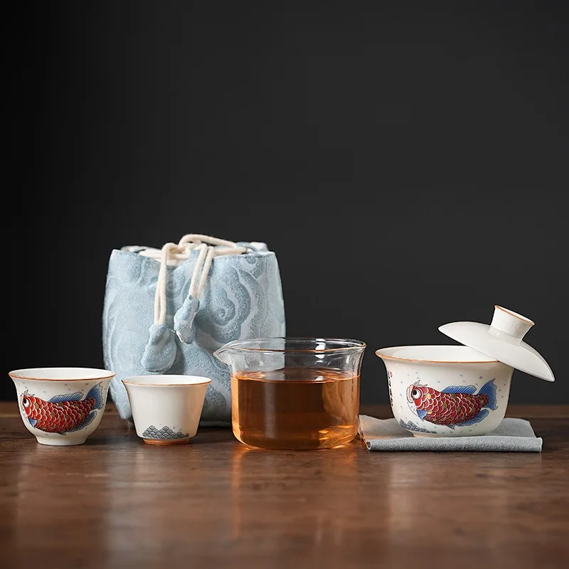 

Один горшок, дорожный чайный сервиз с двумя чашками, портативная чашка Kuaike, персональный чайный сервиз для хранения на открытом воздухе, креативный подарок