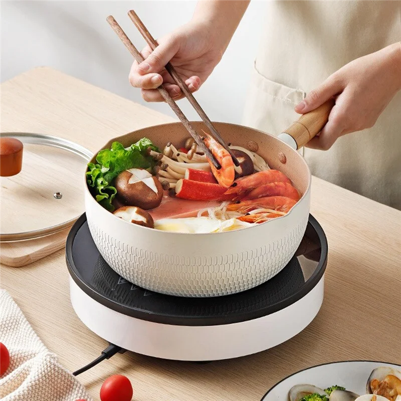 AB46-Universal 1 Non-Stick Pan, Snow Pan, Baby Pan, Milk Pan, Frying Pan& Boiling Pot,Integrated Induction Cooker