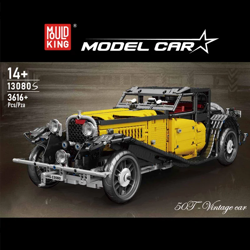 

3448 шт. Bugatti 50T строительные блоки MOC технические классические винтажные старые модели автомобиля в сборе кирпичные головоломки игрушки подарок для детей и взрослых