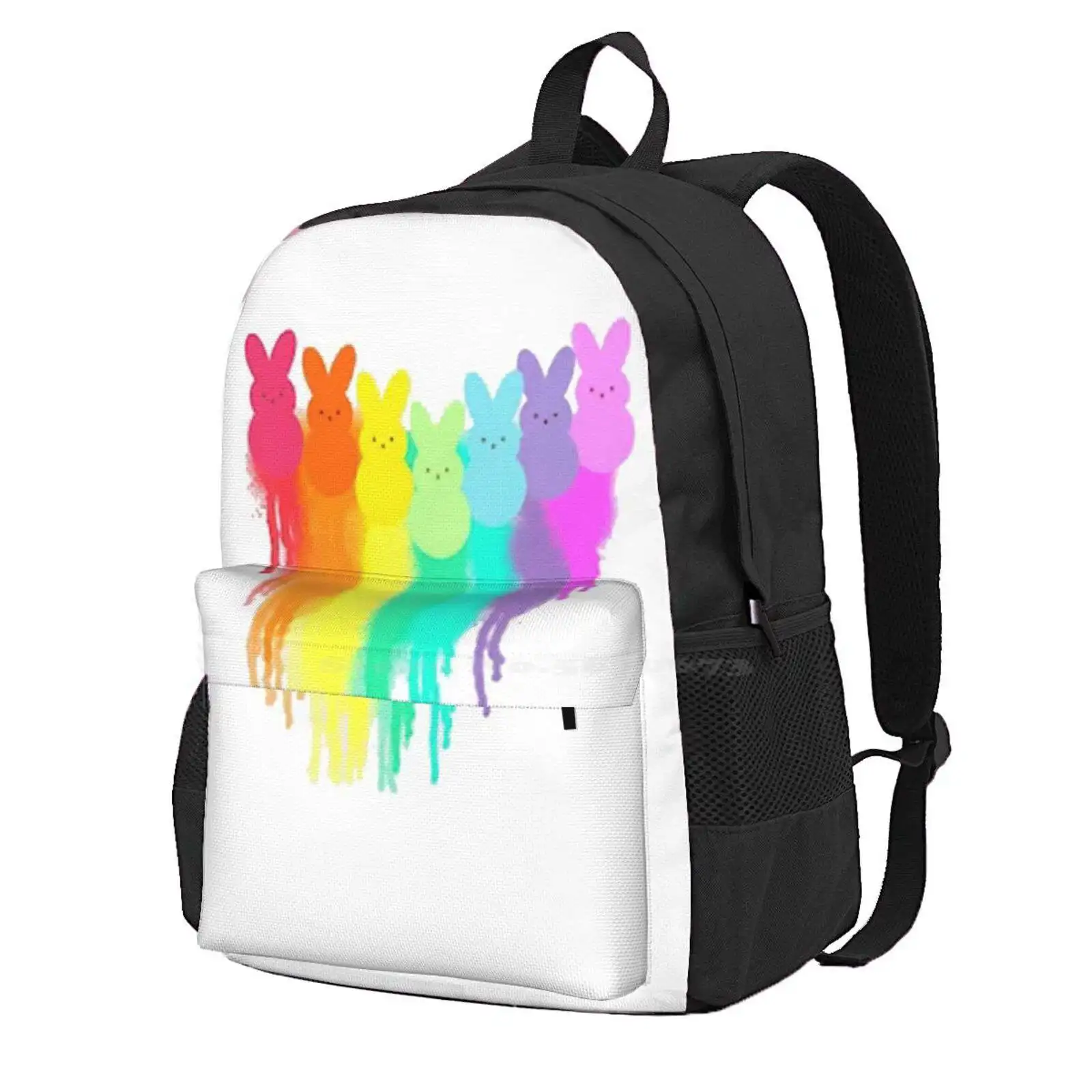 Colorful Easter Peeps Hot Sale Schoolbag Backpack Fashion Bags Easter Bunny Happy Easter Easter Day Easter Peeps Colorful