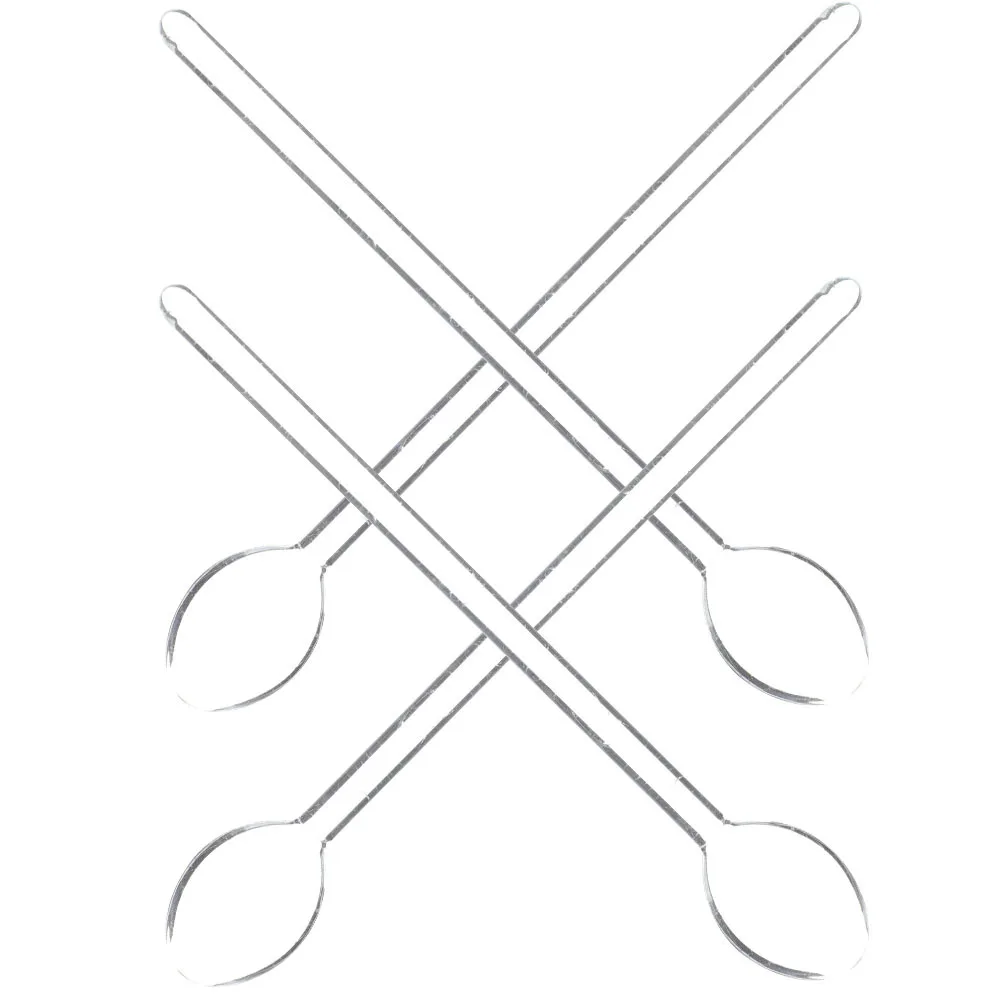 

4Pcs Heat-Resistant Glass Spoon Round Head Long Handle Coffee Milk Dessert Soup Scoop Stylish Comfortable Grip