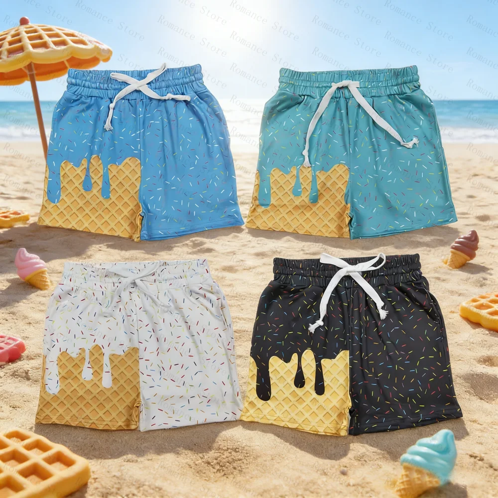 

Ice Cream Drip Pocket Shorts Elastic Waist Shorts Men's Shorts Woman Shorts Pants Boutique Children Toddler Pocket Clothes