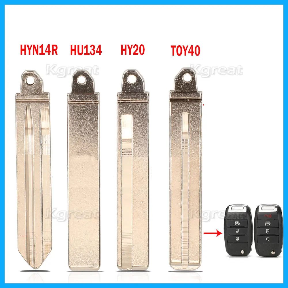 

Uncut Metal Key Blank Key Blade TOY40 HU134 HYN14R HY20 for Hyundai Verna Kia K5 S522 YN Car Remote Key Flip Blade Replacement