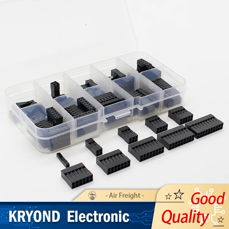 Double Row Dupont Kit 1P 2x2 2x3 2x4 2x5 2x6 2x7 2x8 2x9 2x10 Pin Housing Plastic Shell Terminal Jumper Wire Connector Set