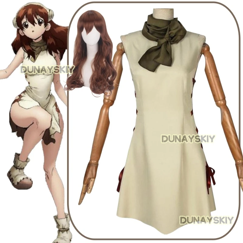 Ogawa Yuzuriha Cosplay Anime Costume Scarf Full Set Khaki Dress Uniform Women Outfit Halloween Carnival Party Suits Roleplay