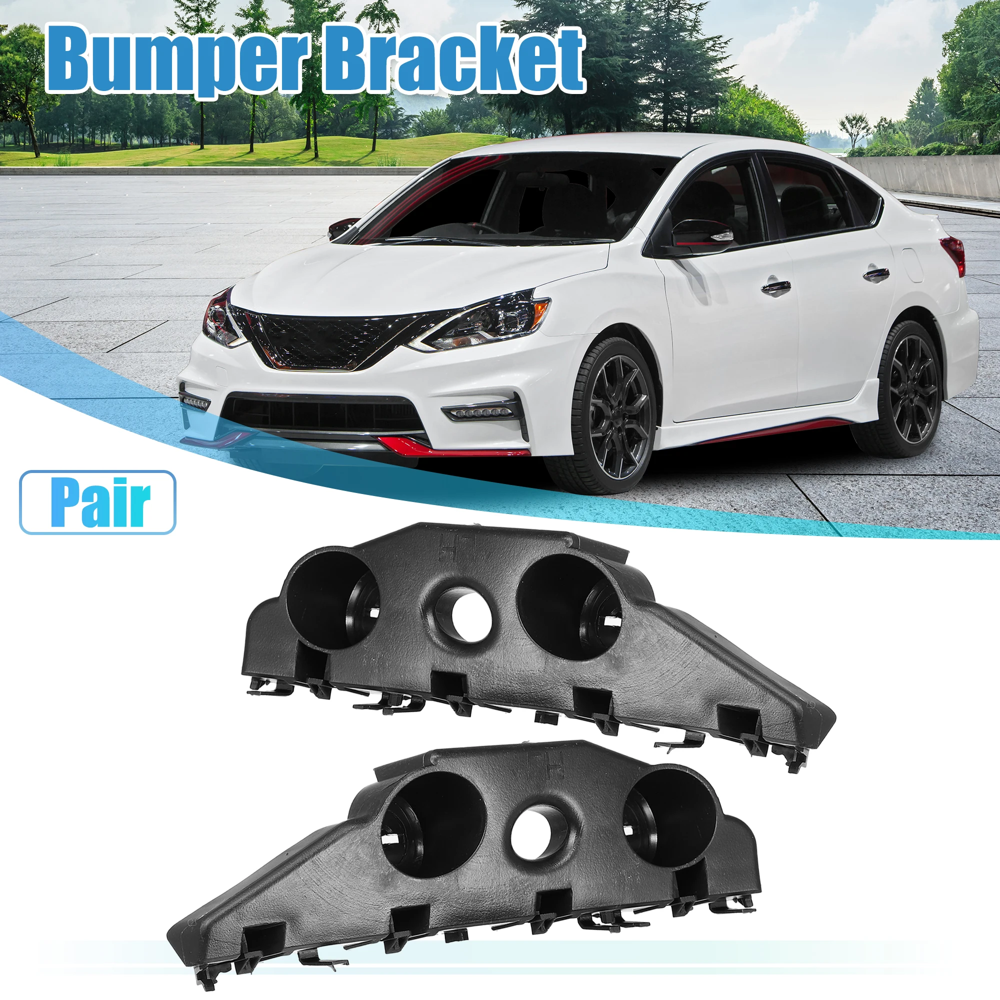 

UXCELL 1 Pair Front Bumper Bracket Retainer Mount Support for Nissan Altima 2016-2018