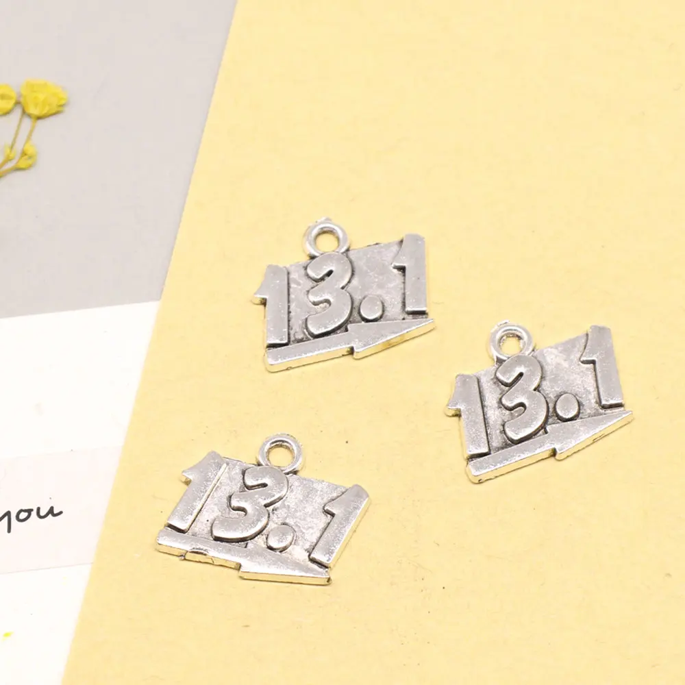 10pcs 17x19mm Sports Charms Pendant Craft Diy Cute Jewelry Antique Silver Color