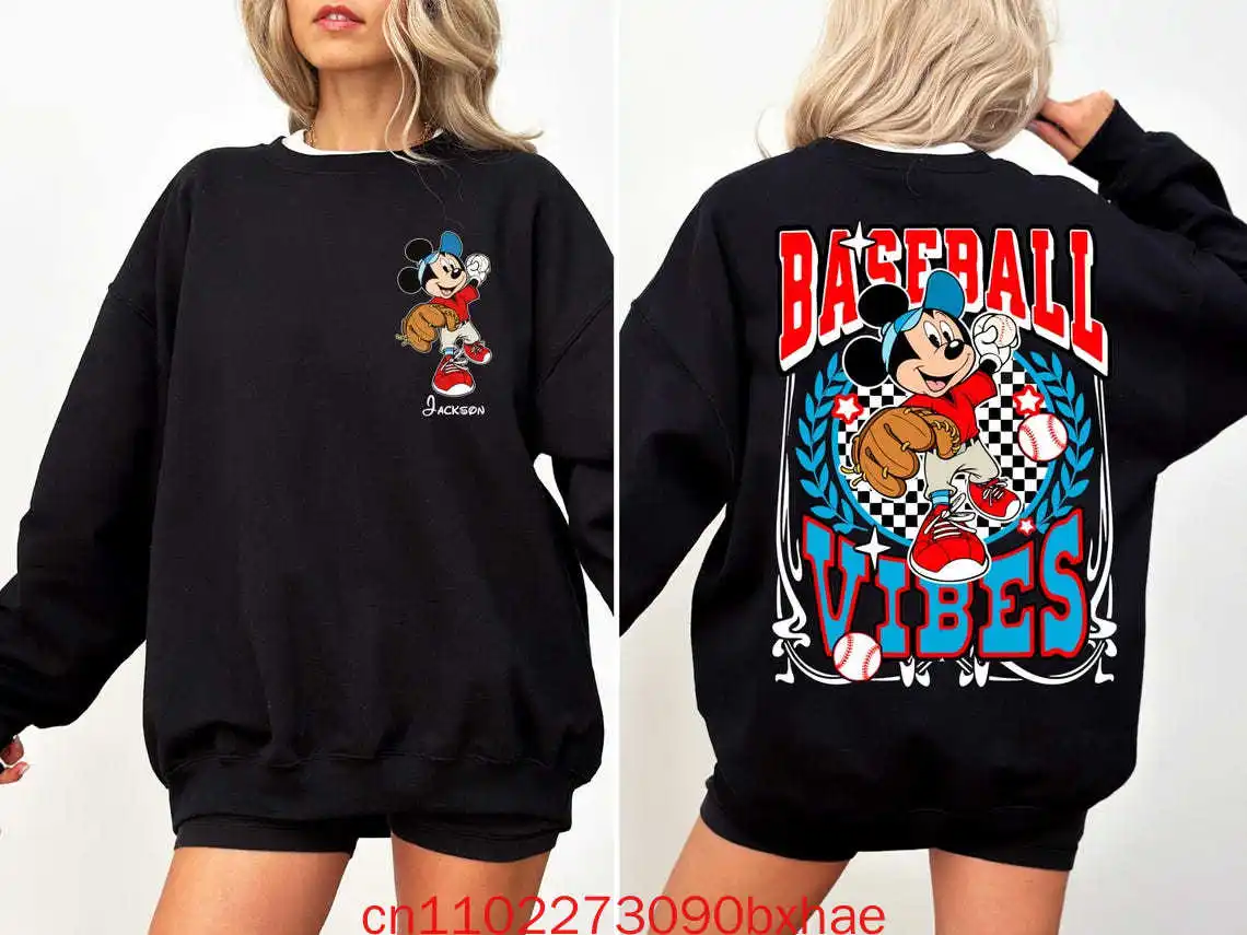 

Рубашка с Микки для бейсбола, бейсбольная рубашка на заказ, толстовка для любителей бейсбола, рубашка для игрока бейсбольной команды