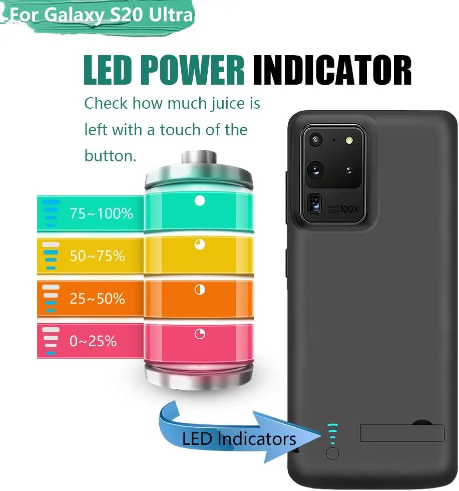 Battery Charger Case for Samsung Galaxy S20Ultra Power Case Portable Power Bank Charging Cover Battery Pack Case bateria externa