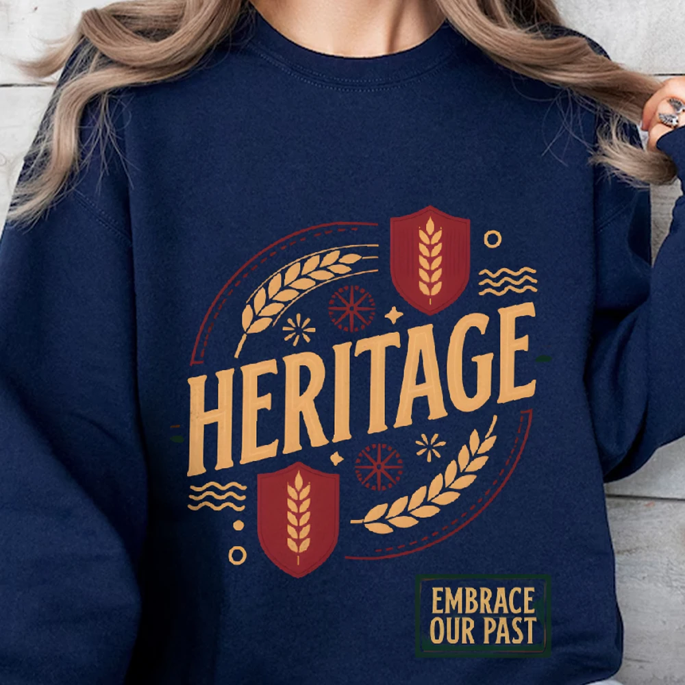 

Casual Daily Wear Unisex Sweatshirt with Multiple Colors Versatile Stylish Pullover Heritage Embrace Past Golden Wheat