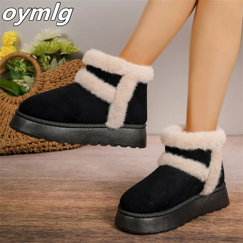 2024 New Velvet Short Tube Snow Boots for Women's Autumn and Winter Warm and Casual Large Thick Bottom High Top Cotton Shoes